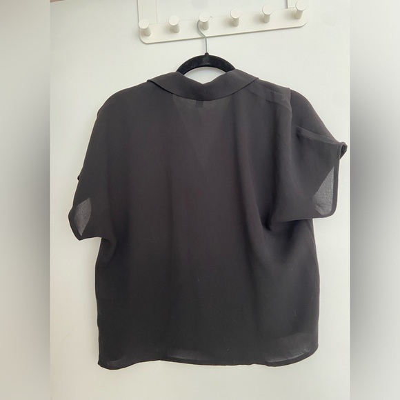 Frank and Oak The Camp Collar Blouse Black XS - Picture 4 of 5